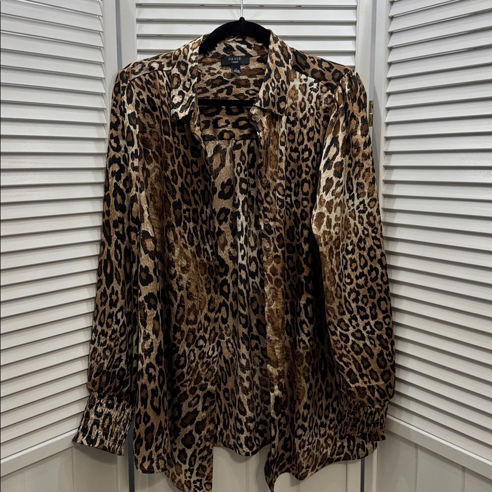 Haver London Animal Print Blouse